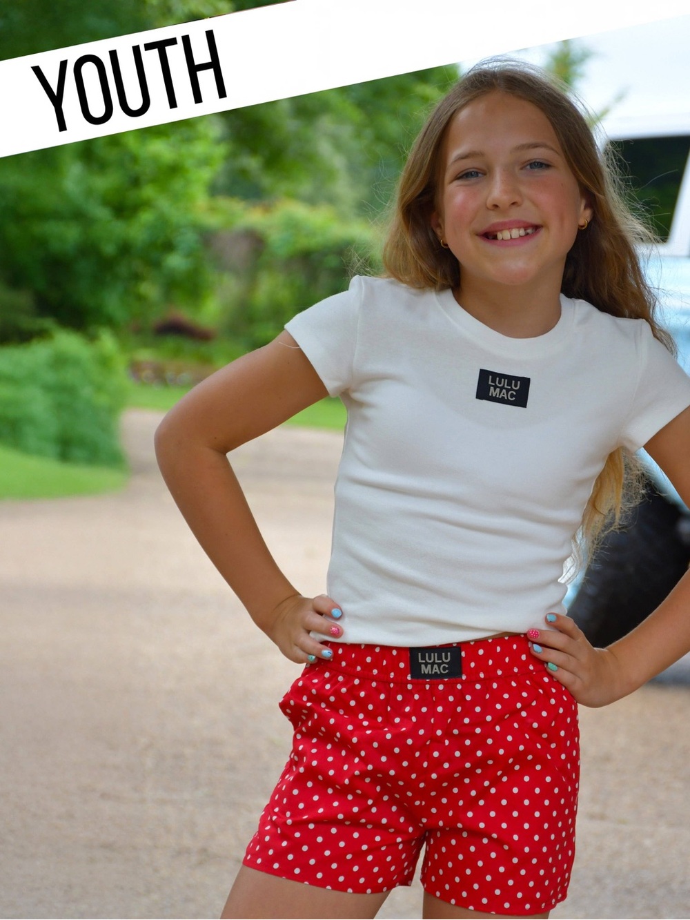 Lulu Mac Youth Red Mini Polka Dot Shorts